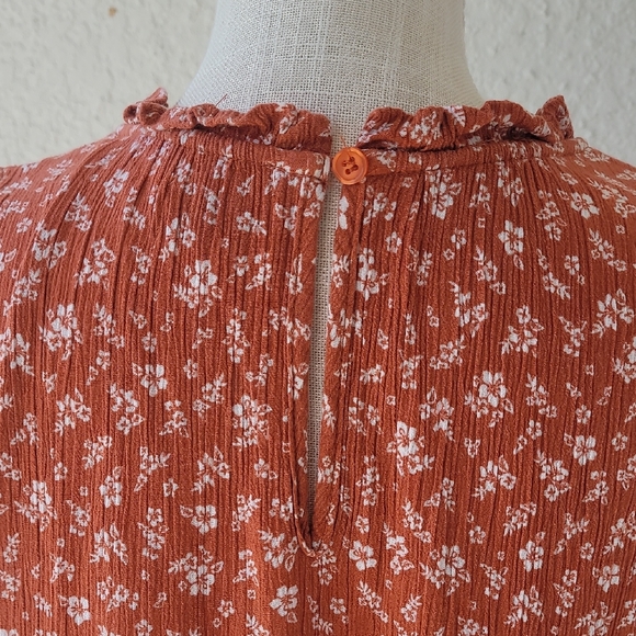 True Craft Rust Floral Mini Dress Size Large - Picture 4 of 7